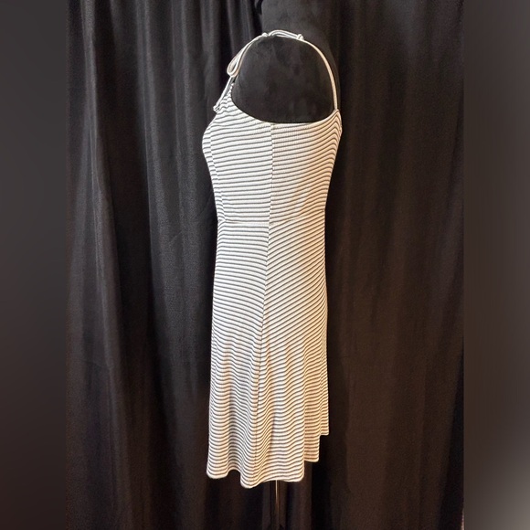 DON'T ASK WHY Stripped Button Front Dress with Bow Straps Made in Italy n16 - Picture 3 of 7